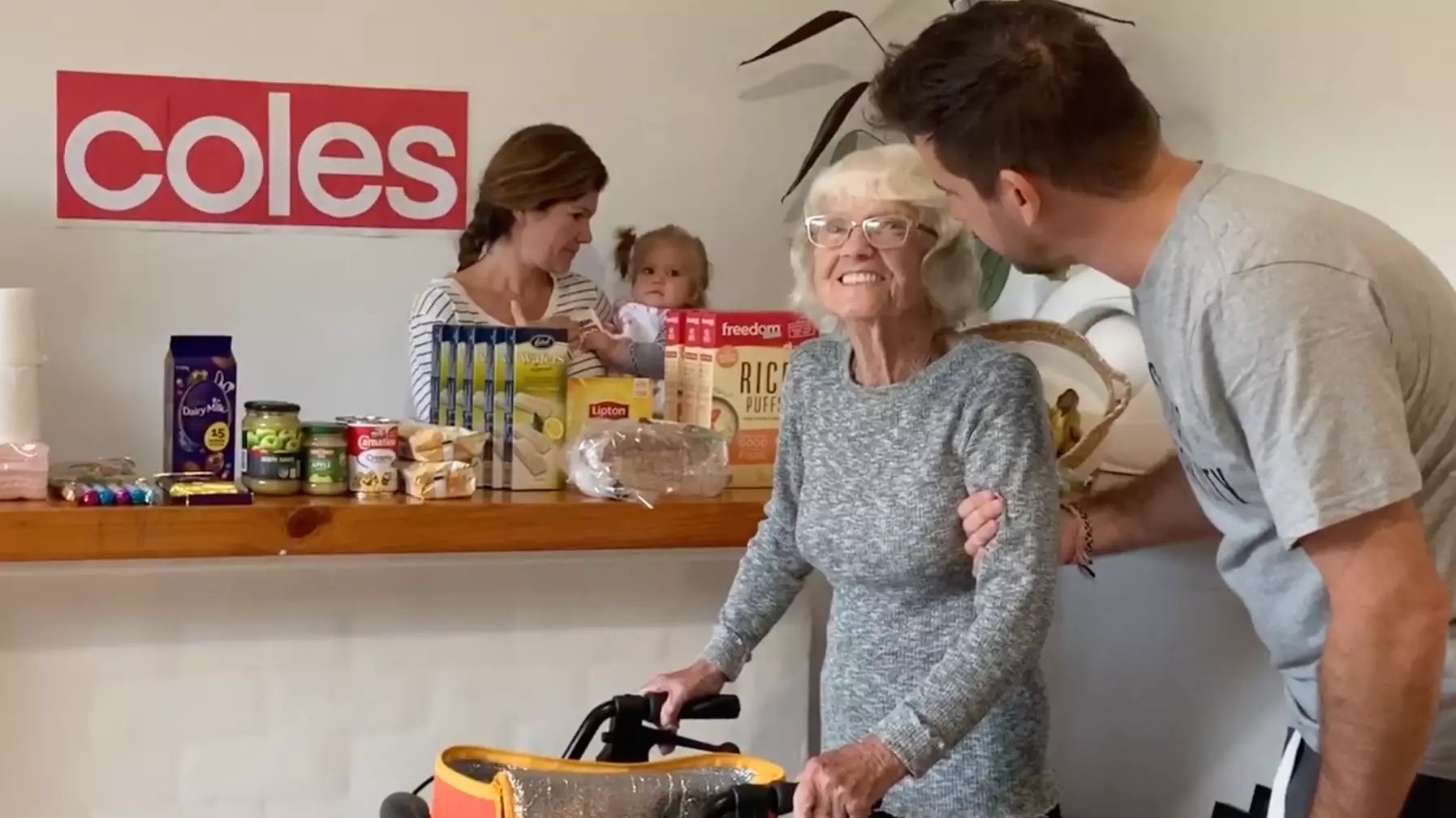Dad Recreates Coles Supermarket To Let His Elderly Mum Shop For Groceries 