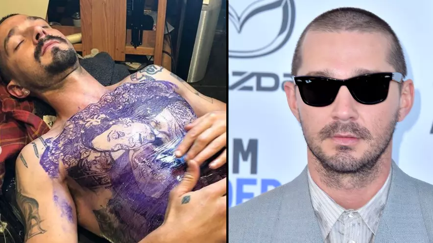 Shia LaBeouf's Tattoo Artist Shares Full Extend Of Actor's Chest Ink For Role In Tax Collector 