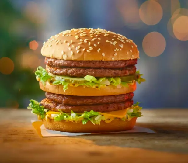 The Double Big Mac features four beef patties (