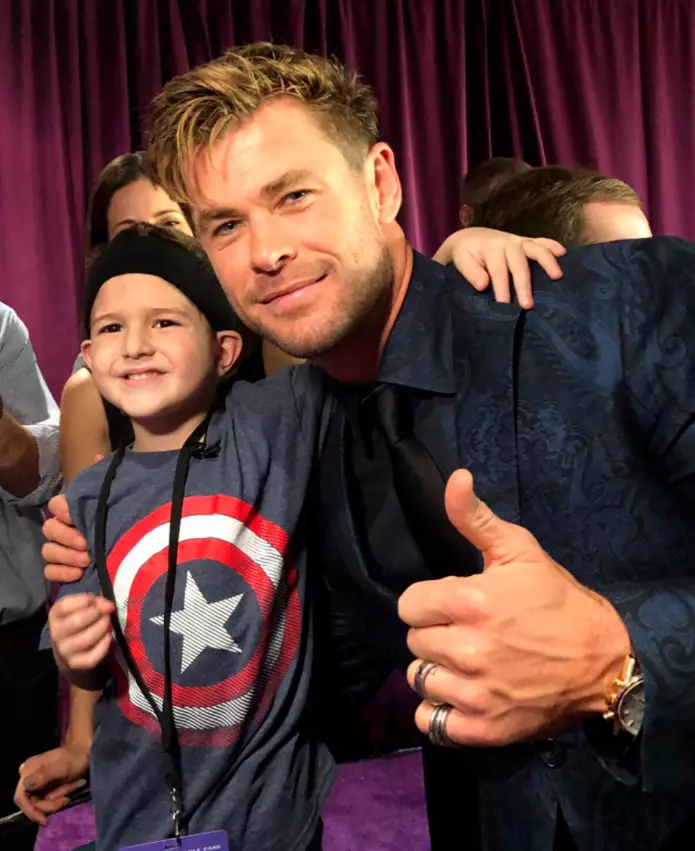 Pipe has been bravely battling cancer and was invited to meet the Avengers team at the Endgame premiere.