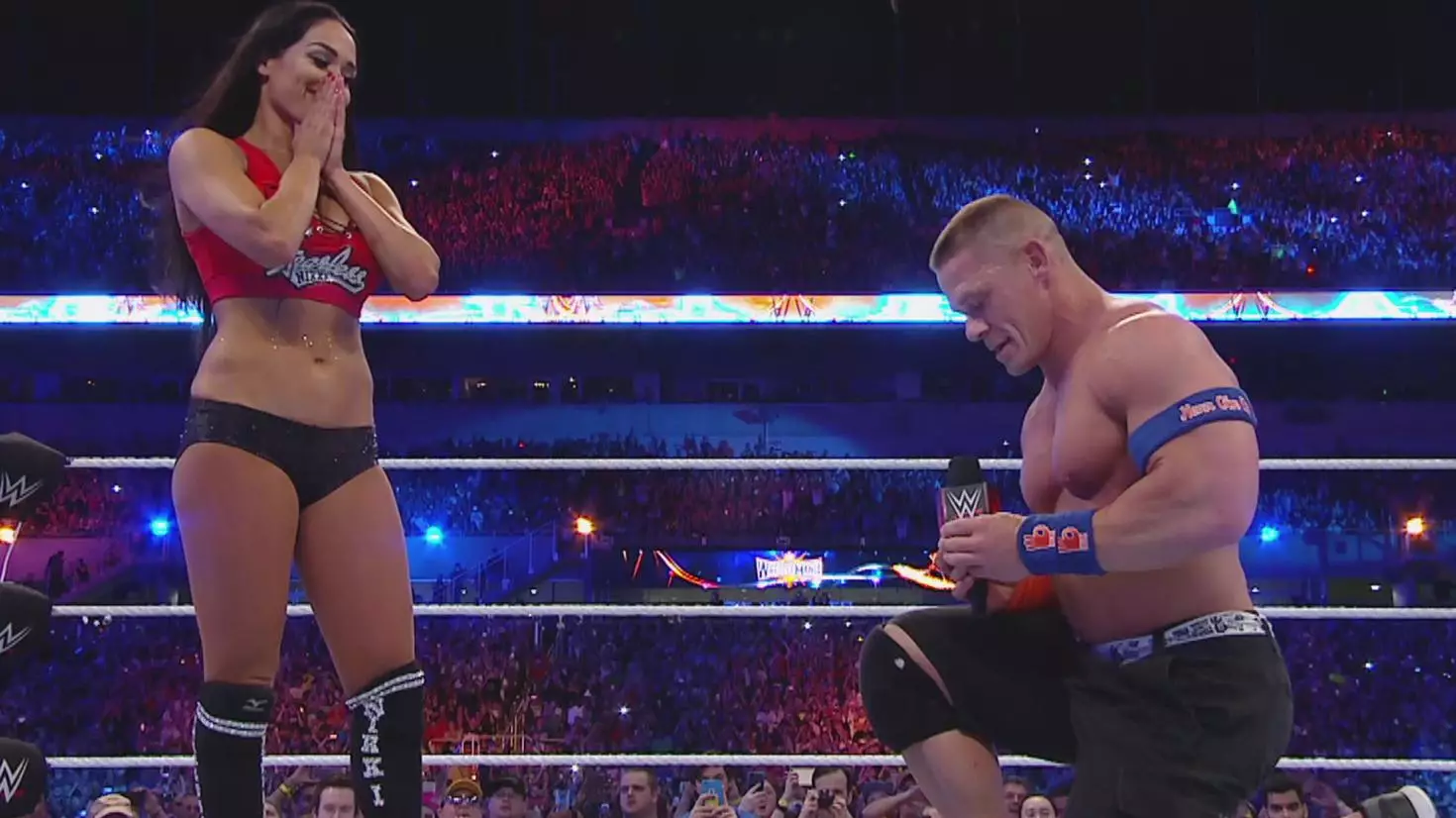 ​John Cena Proposes to Nikki Bella at WrestleMania