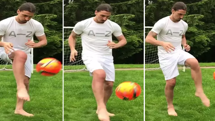 WATCH: Zlatan Ibrahimovic Kick A Ball For The First Time Since Surgery