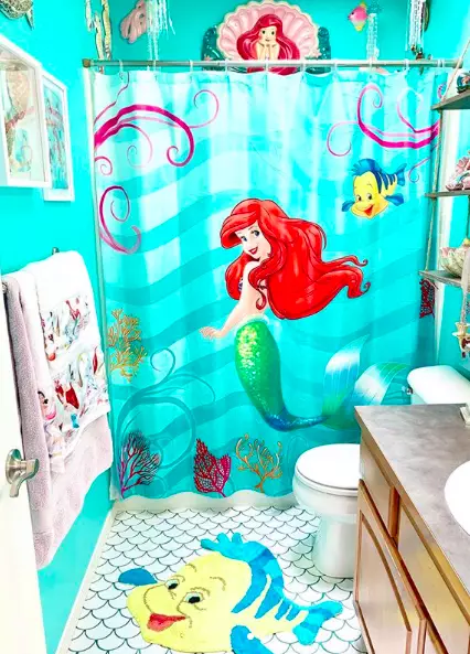 The Ariel-themed bathroom (