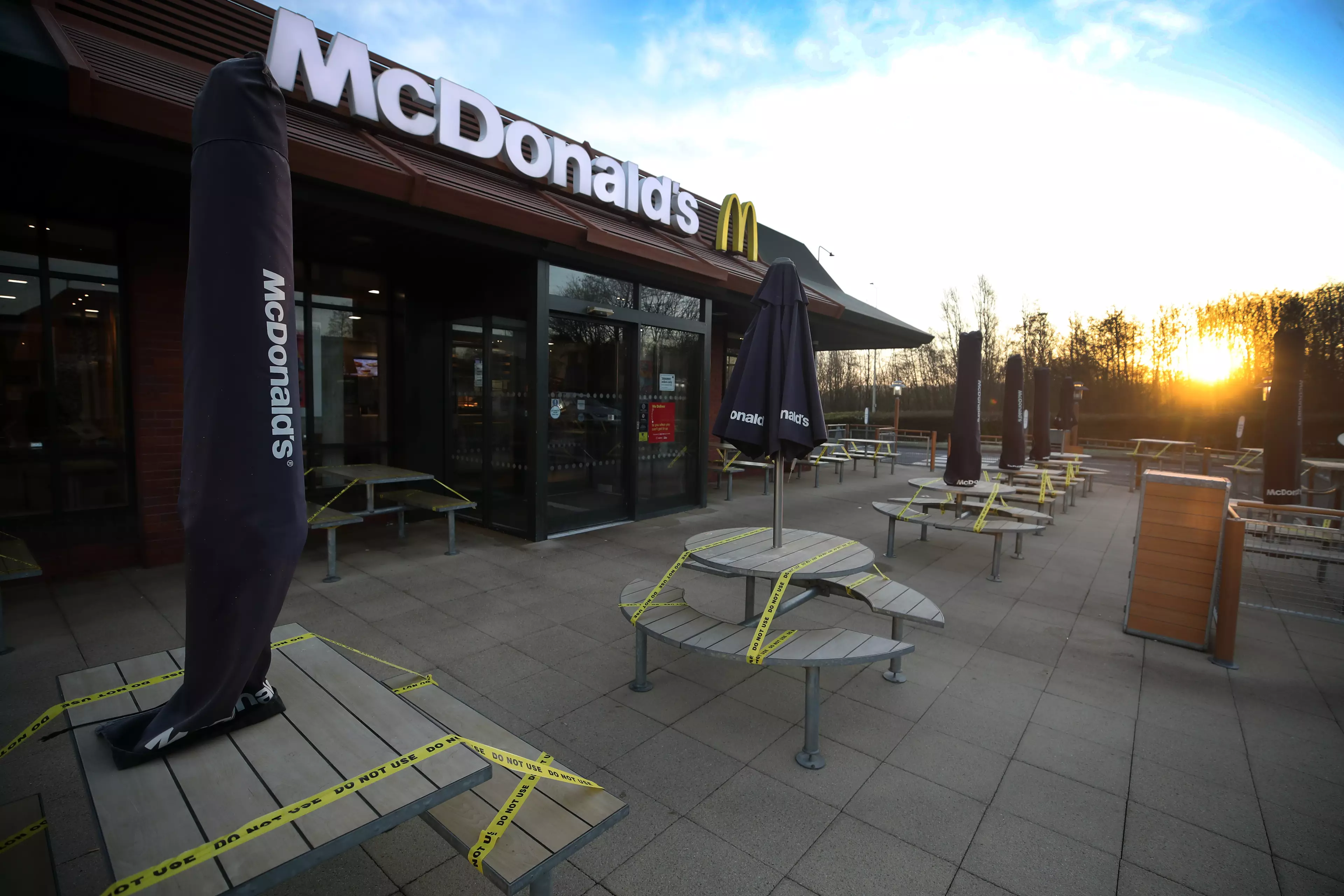 A McDonald's restaurant that is currently closed amid the coronavirus pandemic.