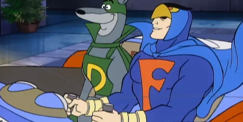 Blue Falcon with Scooby-Doo.