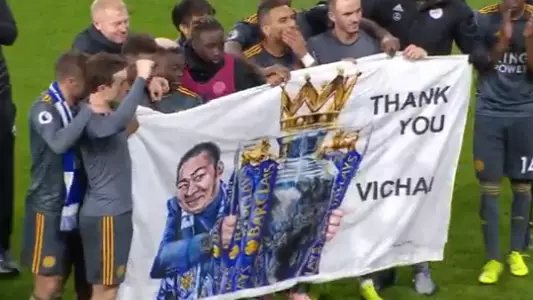 Leicester City Team Stay Behind Long After Cardiff Game To Celebrate Emotional Win With Fans