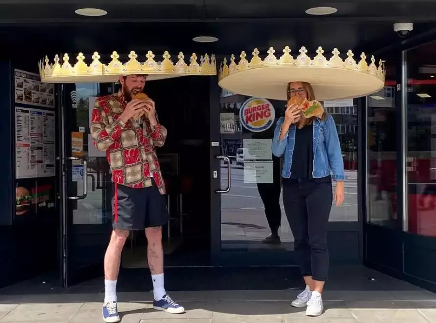 Burger King has introduced the 'social distancing crown' to help customers stay apart.
