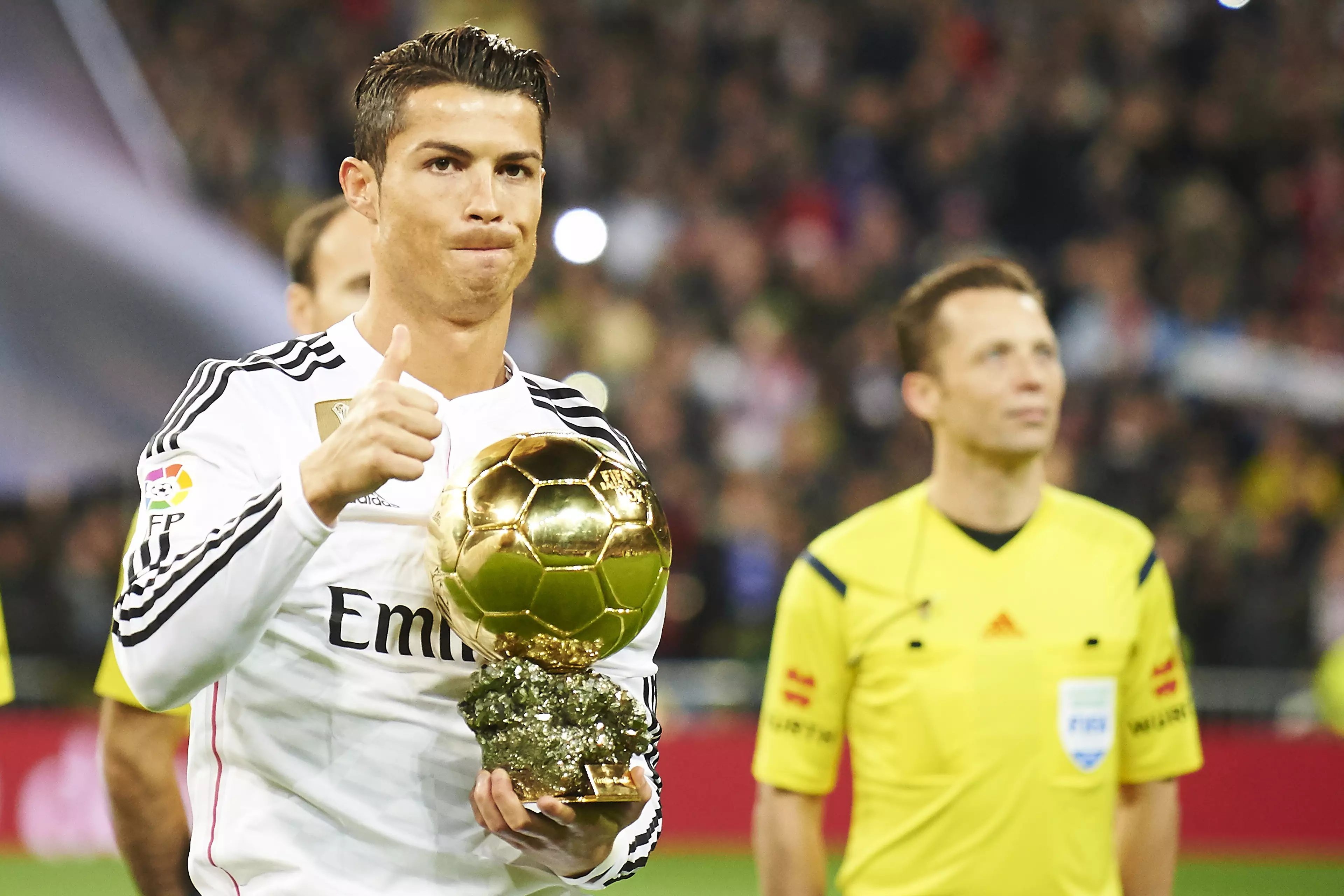 Ronaldo after winning the 2014 Ballon d'Or (Image