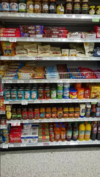 The 'British aisle' in a US supermarket.