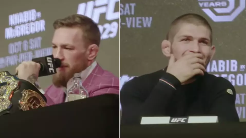 Khabib Laughed At Conor McGregor's 'Ridiculous' 19 Second Prediction During Press Conference 