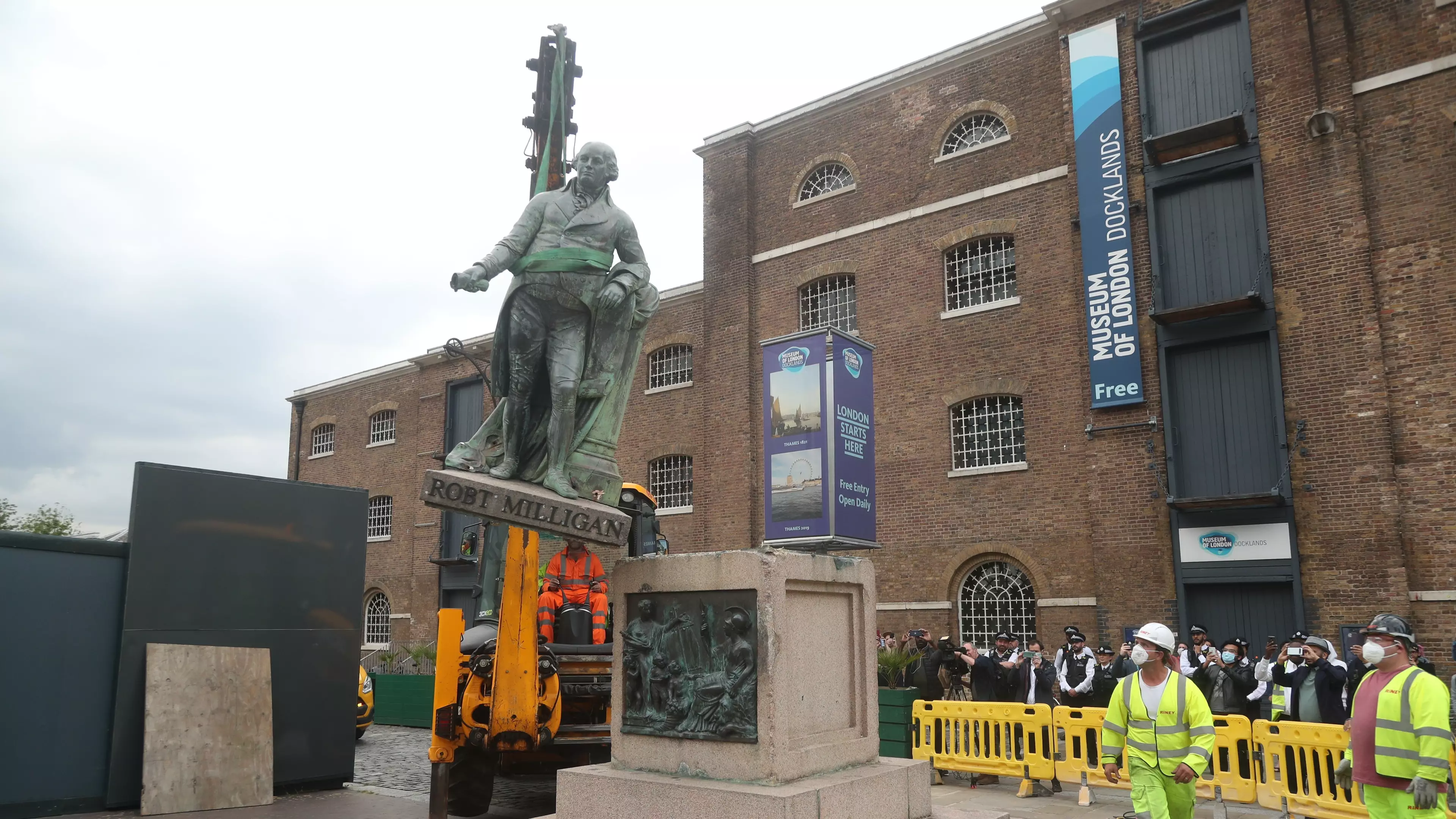 Statue Of Slave Owner Robert Milligan Removed From West India Quay