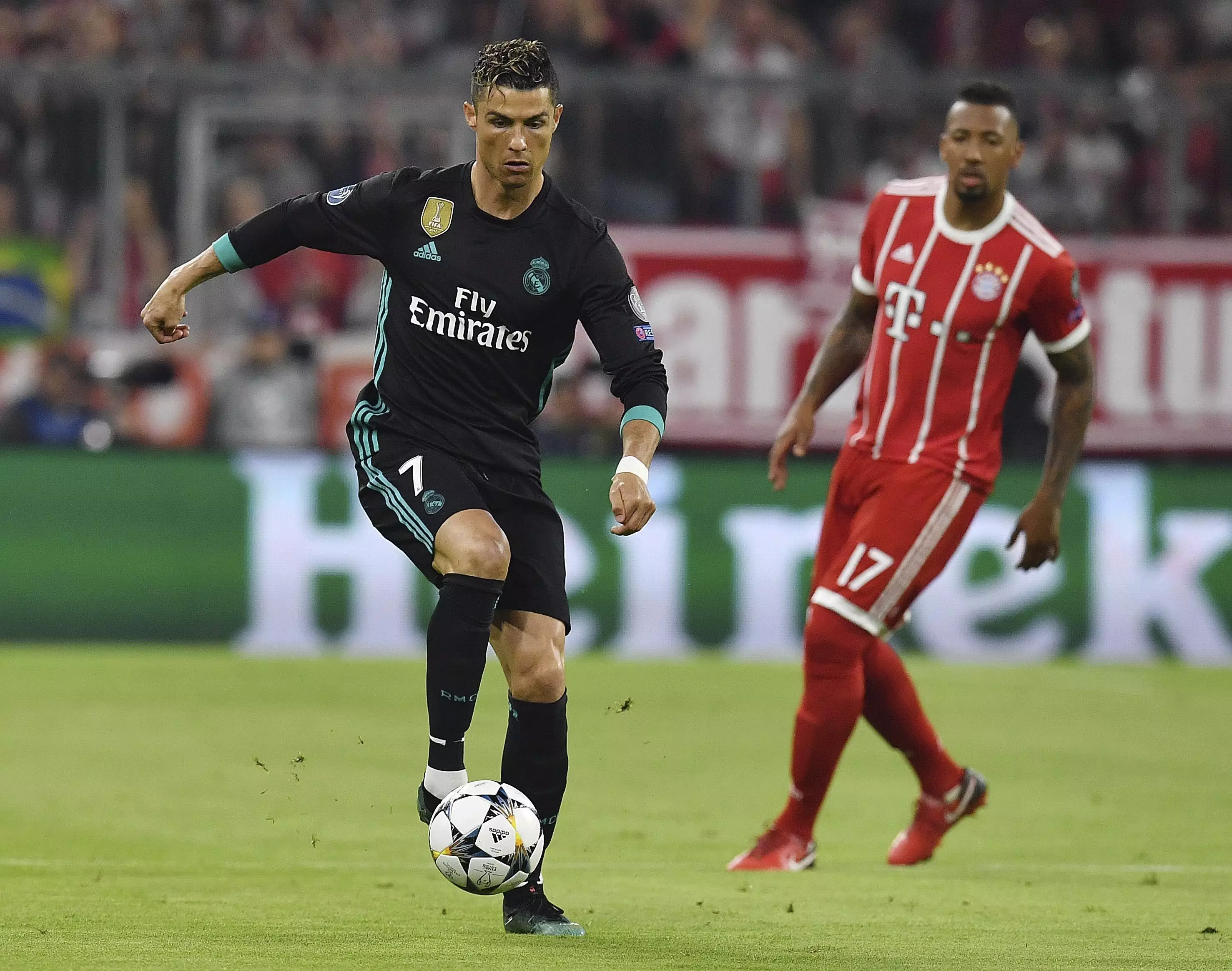 Ronaldo in action against Bayern Munich. Image: PA