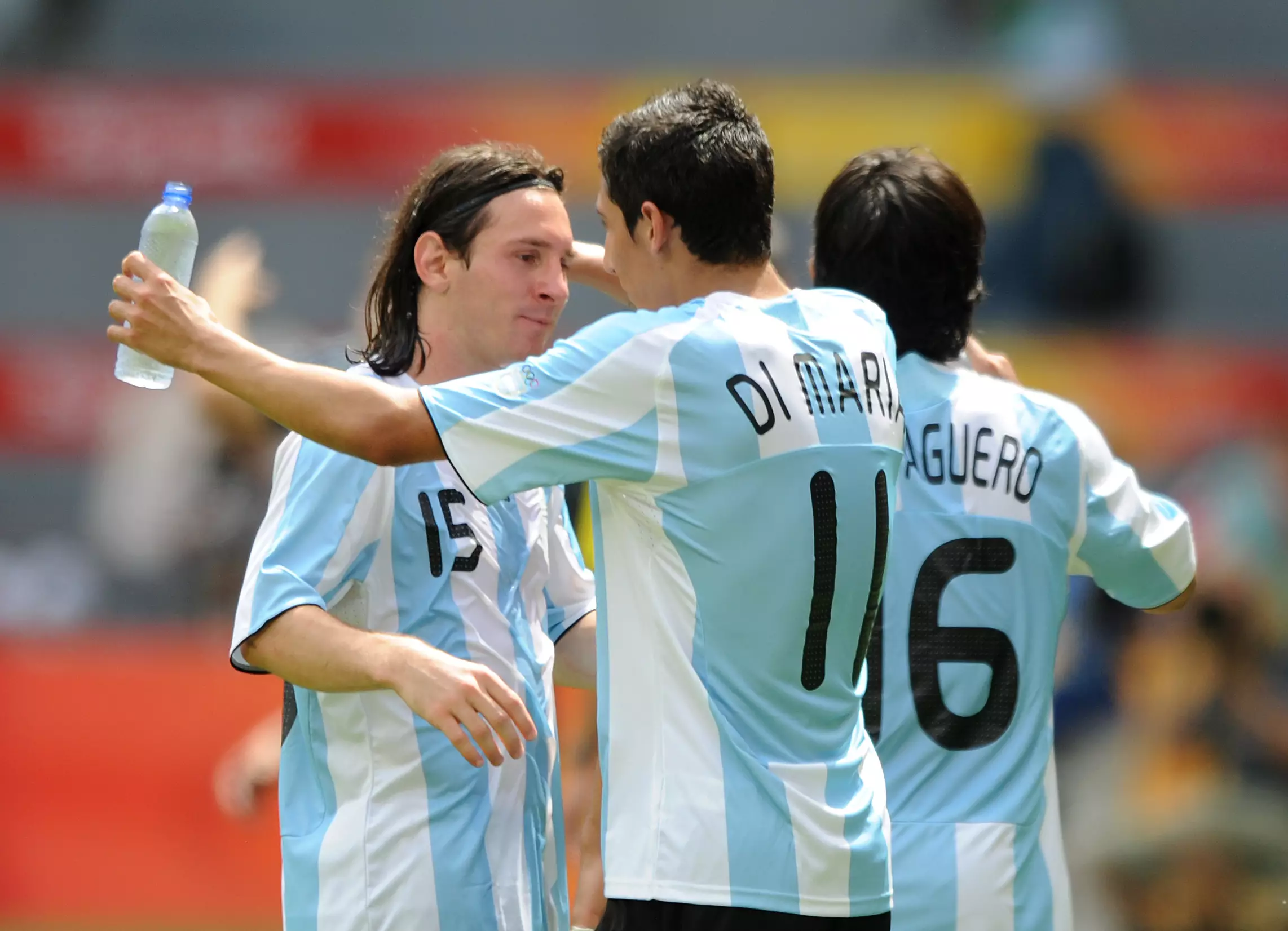 Messi and Di Maria playing together for Argentina. Image: PA Images