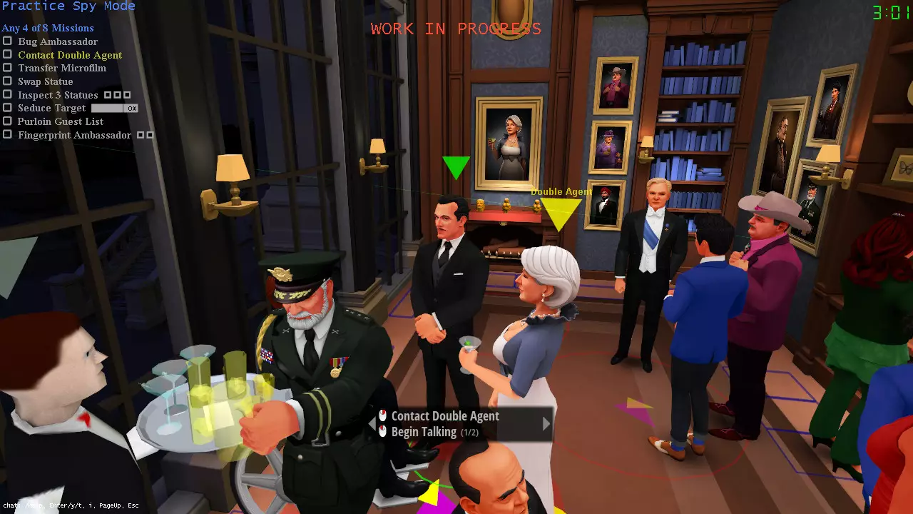Blending in with NPCs is vital in SpyParty /