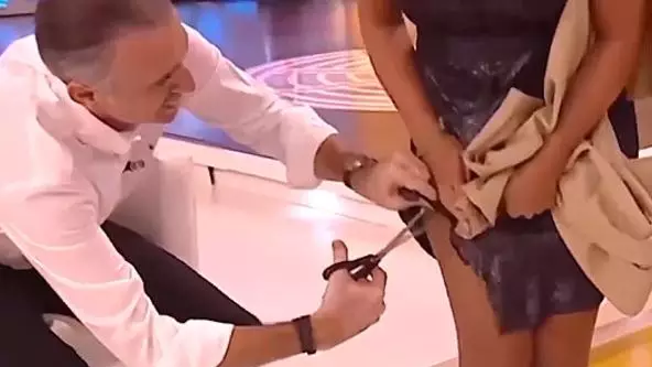 Eat Your Heart Out, One Show, As Spanish TV Star Chops Up Co-Presenter's Dress