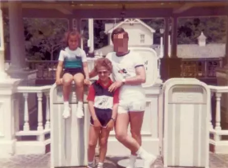 Nikki pictured (left) with her father when she was child.