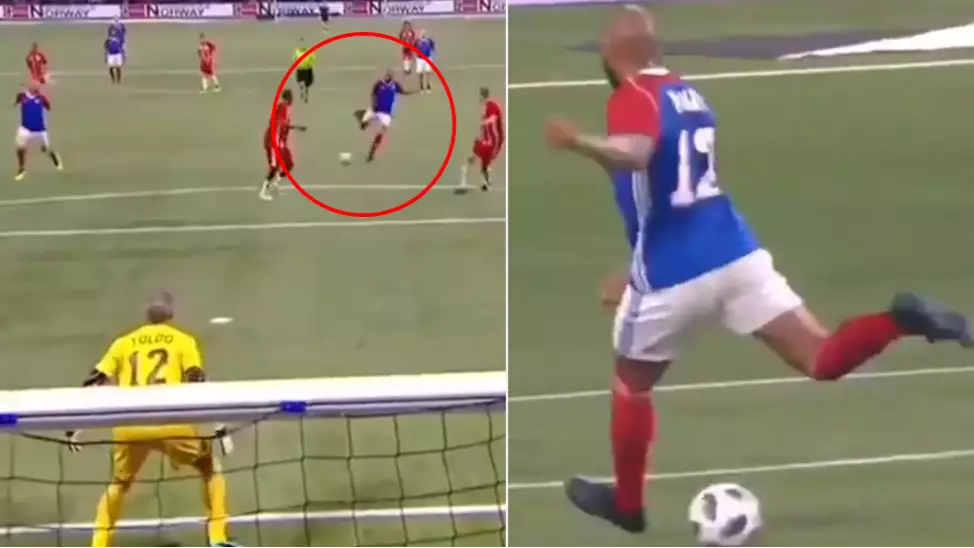 Thierry Henry Rolls Back The Years With Classic 'No Look Fake Pass' To Zinedine Zidane