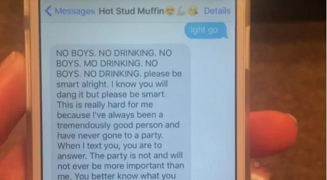 Paranoid Lad Sends Ridiculous List Of Rules When She Goes To College