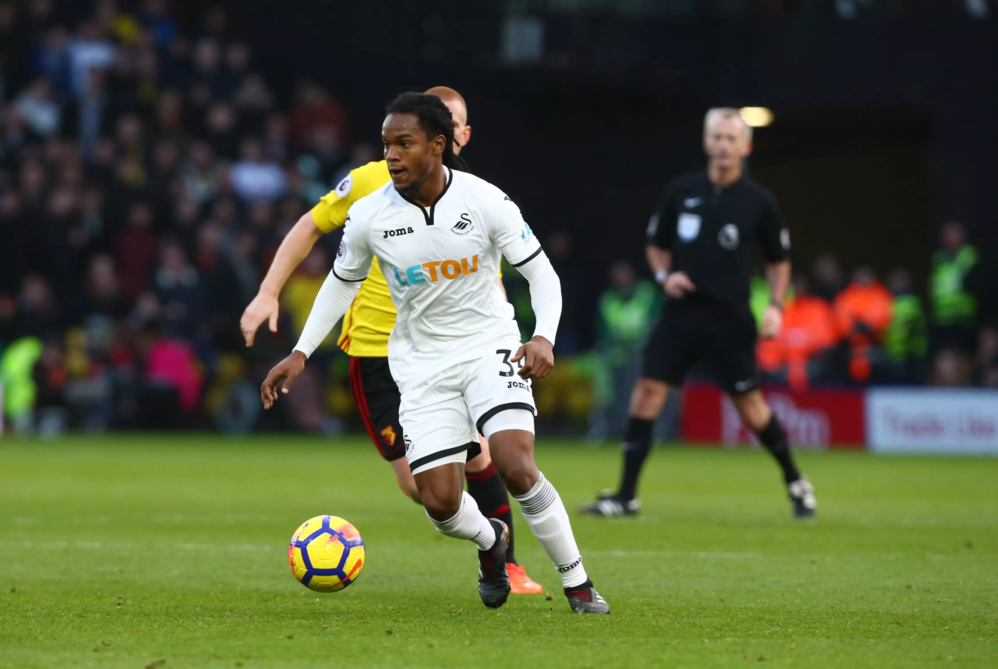Sanches in action for Swansea. Image: PA