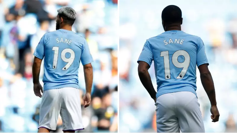 Manchester City Players Are Wearing “Sane 19” Shirts During Warm Up