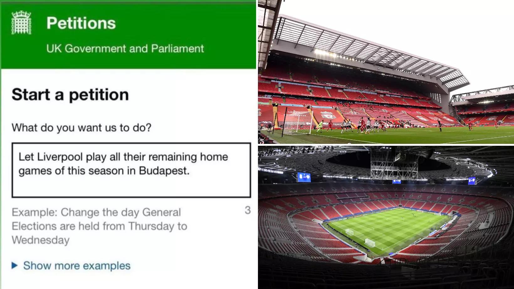 Liverpool Fans Want To Play Their Remaining Home Games At The Puskas Arena Instead Of Anfield
