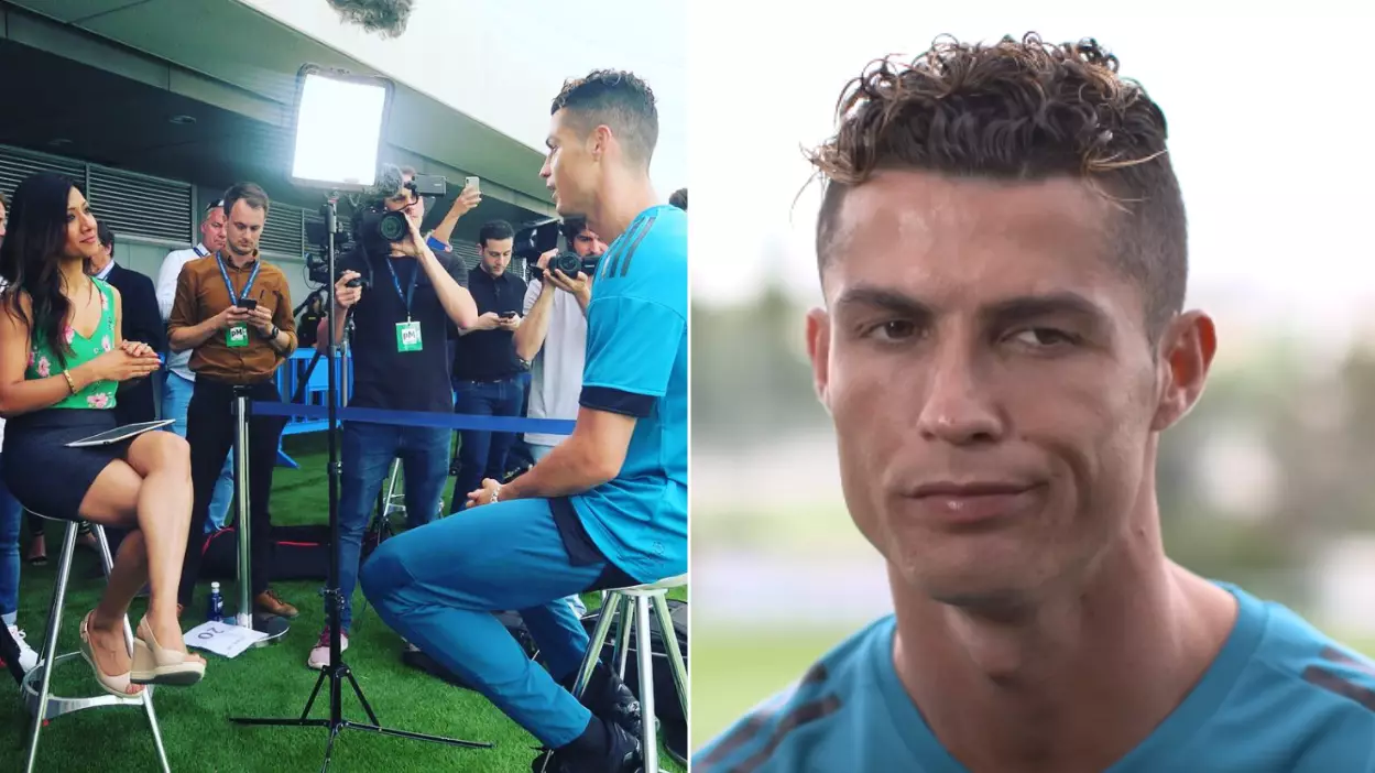 Cristiano Ronaldo's Response To Reporter When She Compares Him To Mo Salah Is Perfect 