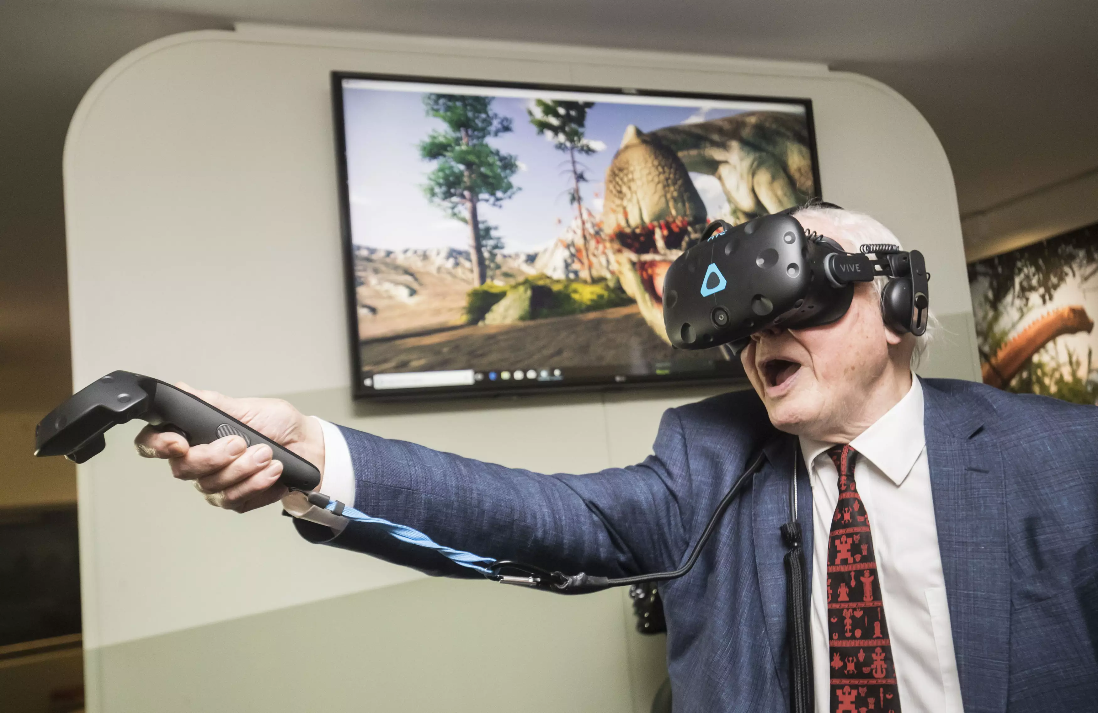 Look at him having an absolute ball with VR.
