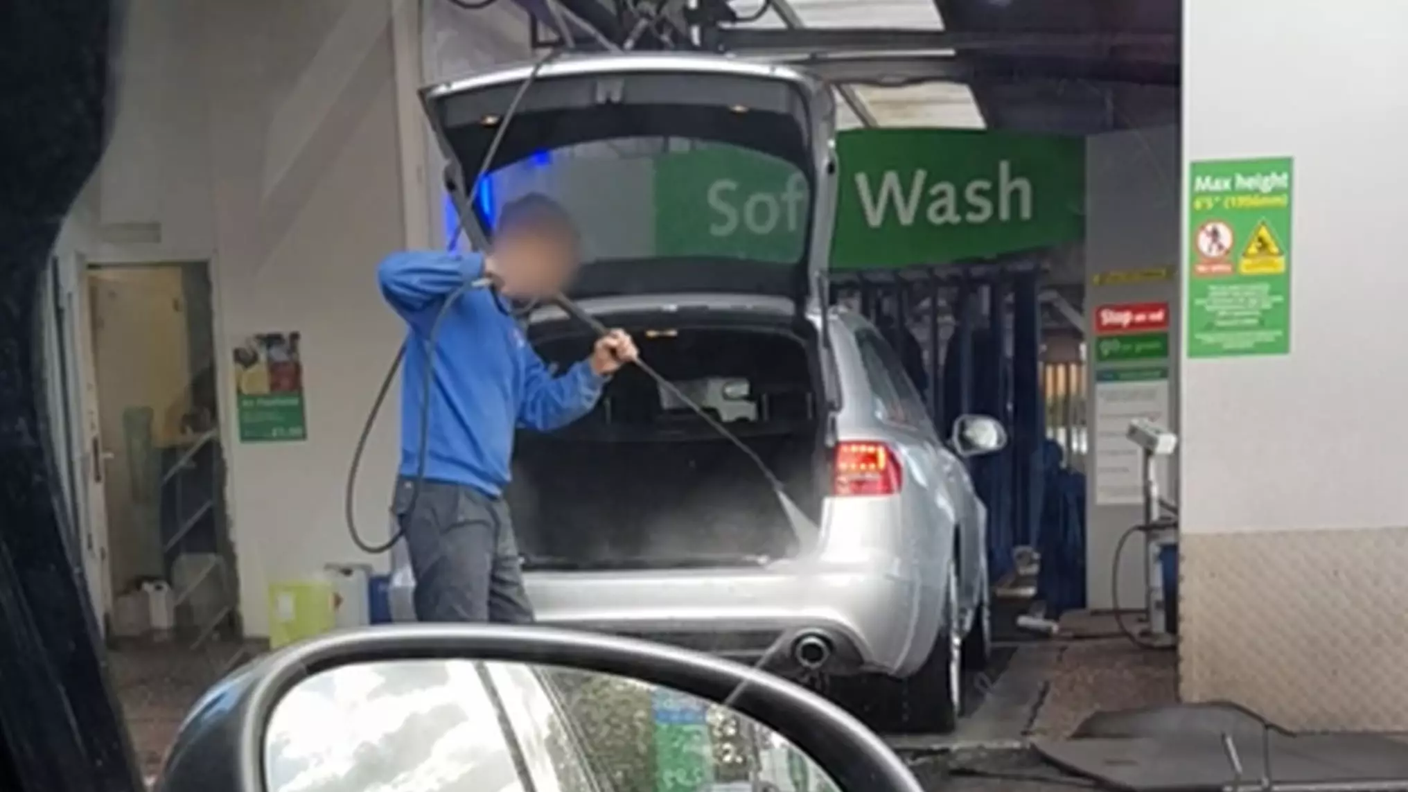 Bizarre Video Of Car Service Worker Jet Washing Inside Of Customer's Vehicle Goes Viral