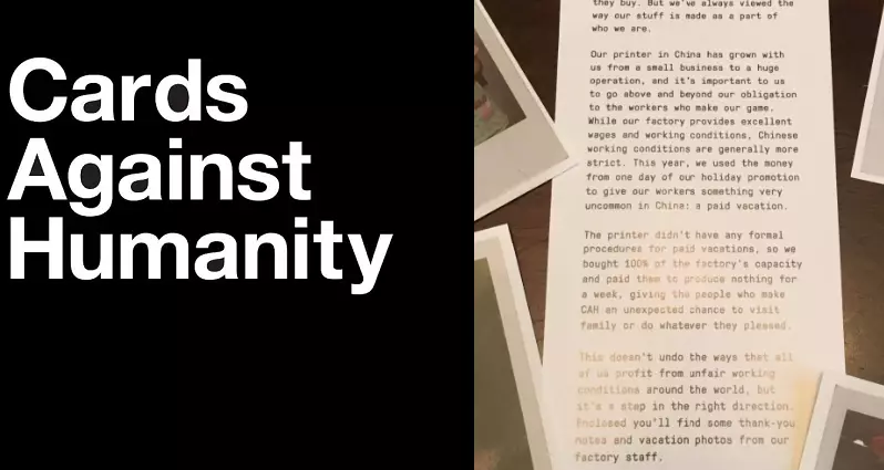 Cards Against Humanity Send Out Fantastic Christmas Message