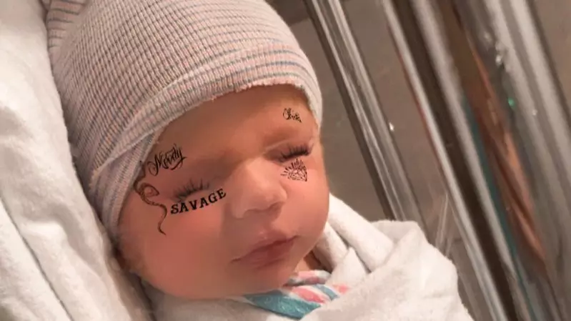 ​Elon Musk Shares Photo Of Baby Son Using Strange Tattoo Filter
