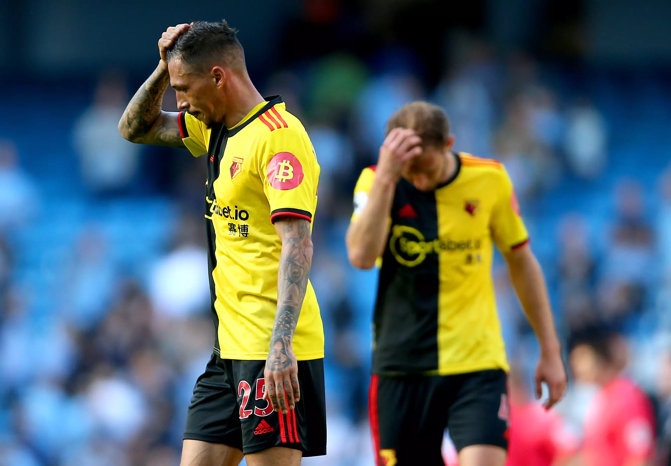 Watford players barely knew where to look. Image: PA Images