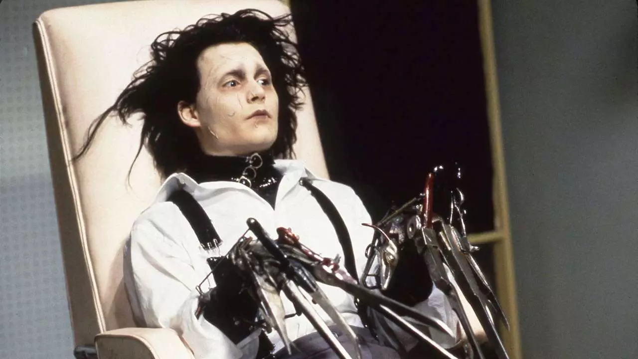 Johnny Depp in Tim Burton's Edward Scissorhands.