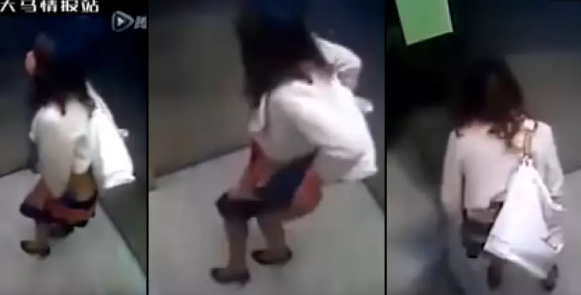 Smartly Dressed Woman Nonchalantly Poos In Lift Then Walks Off