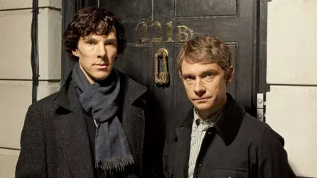 Benedict Cumberbatch and Martin Freeman as Holmes and Watson in the BBC remake.