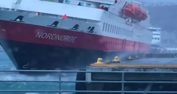 Passengers were still on board as the ship crashed into the dock.
