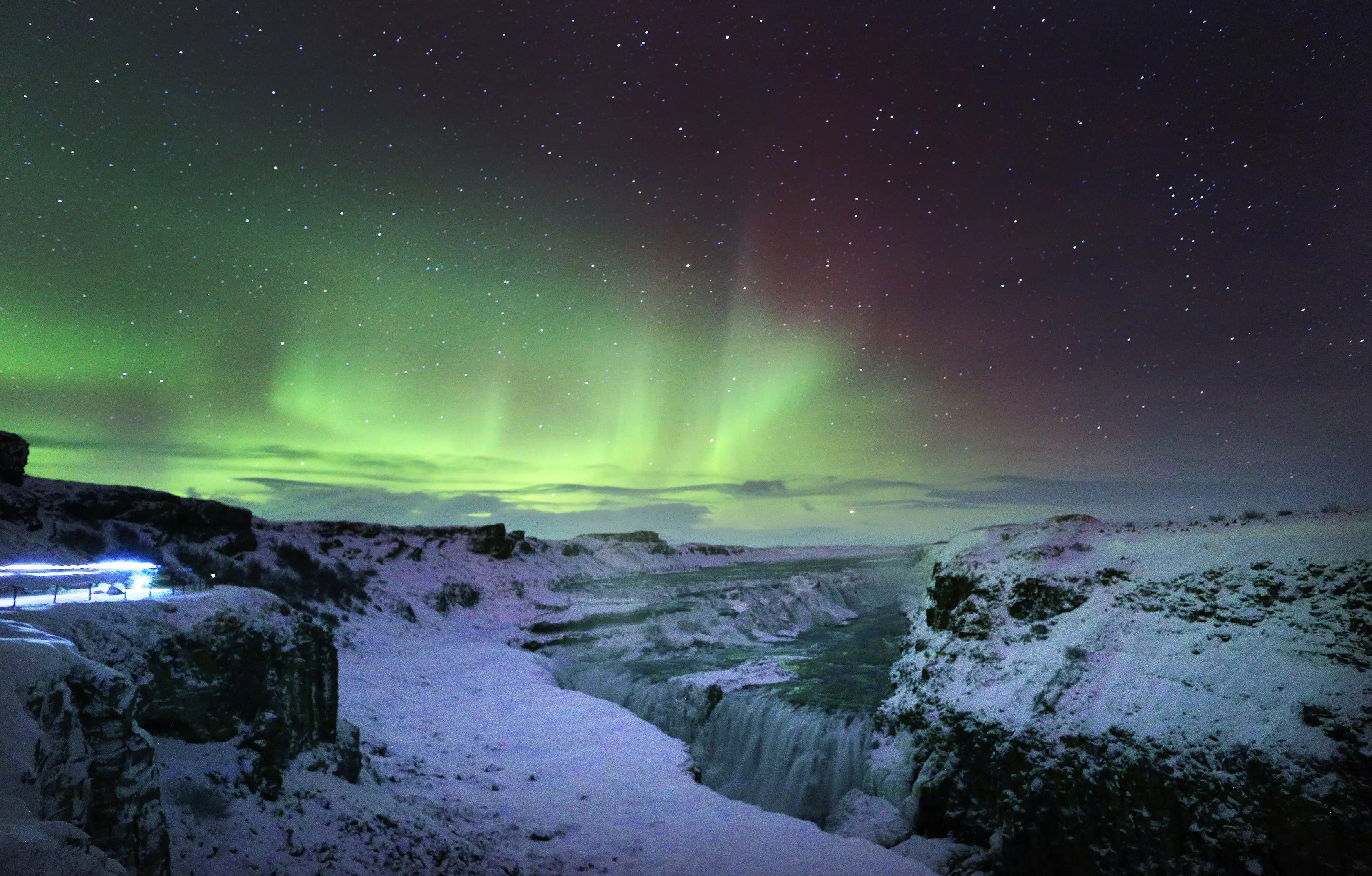 What the sky looks like in Iceland during the Northern Lights.