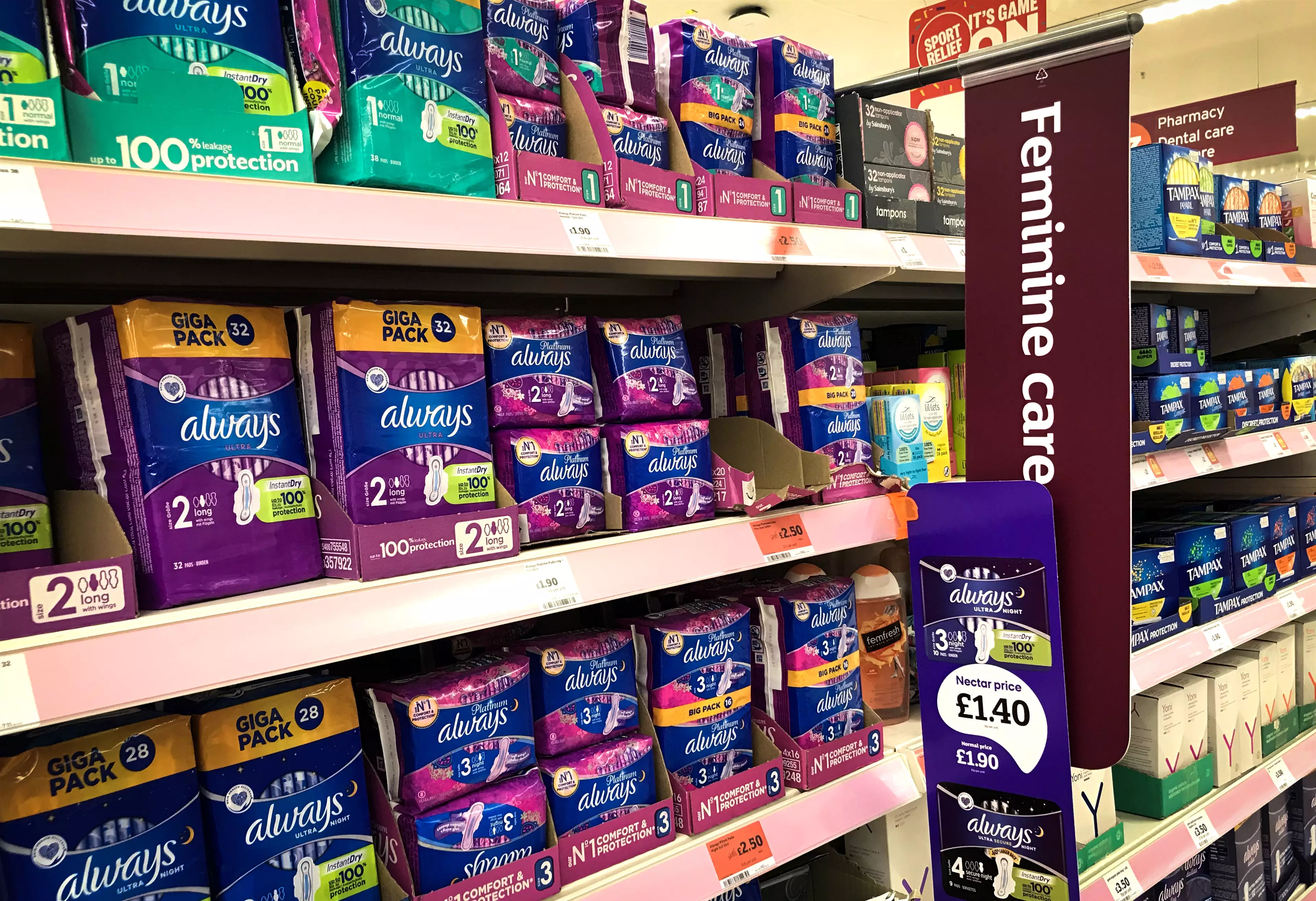 People will no longer have to pay VAT on women's sanitary products (