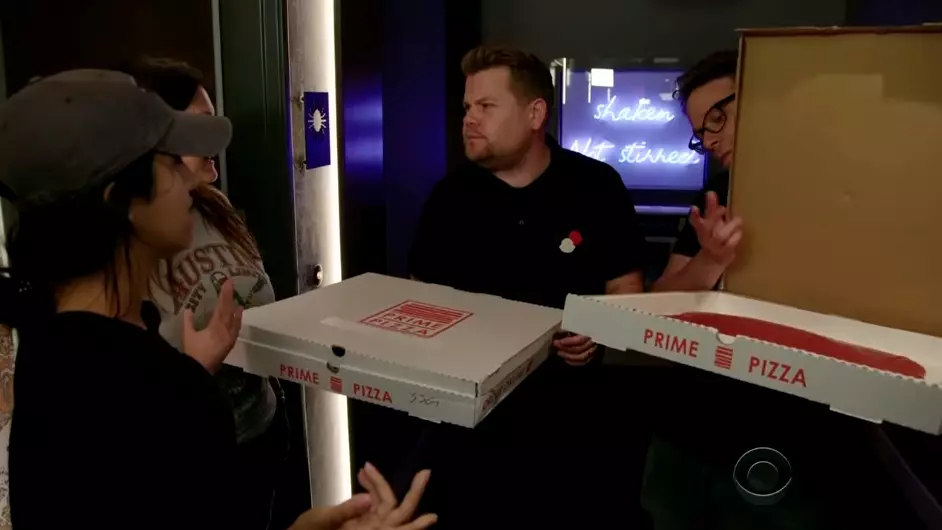 James Corden And Seth Rogen Deliver Pizzas And Mess With Strangers