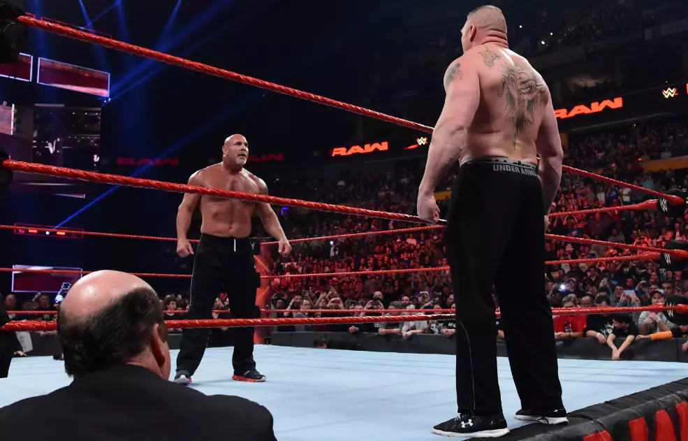 WATCH: Goldberg And Brock Lesnar Come Face To Face Before Survivor Series Bout