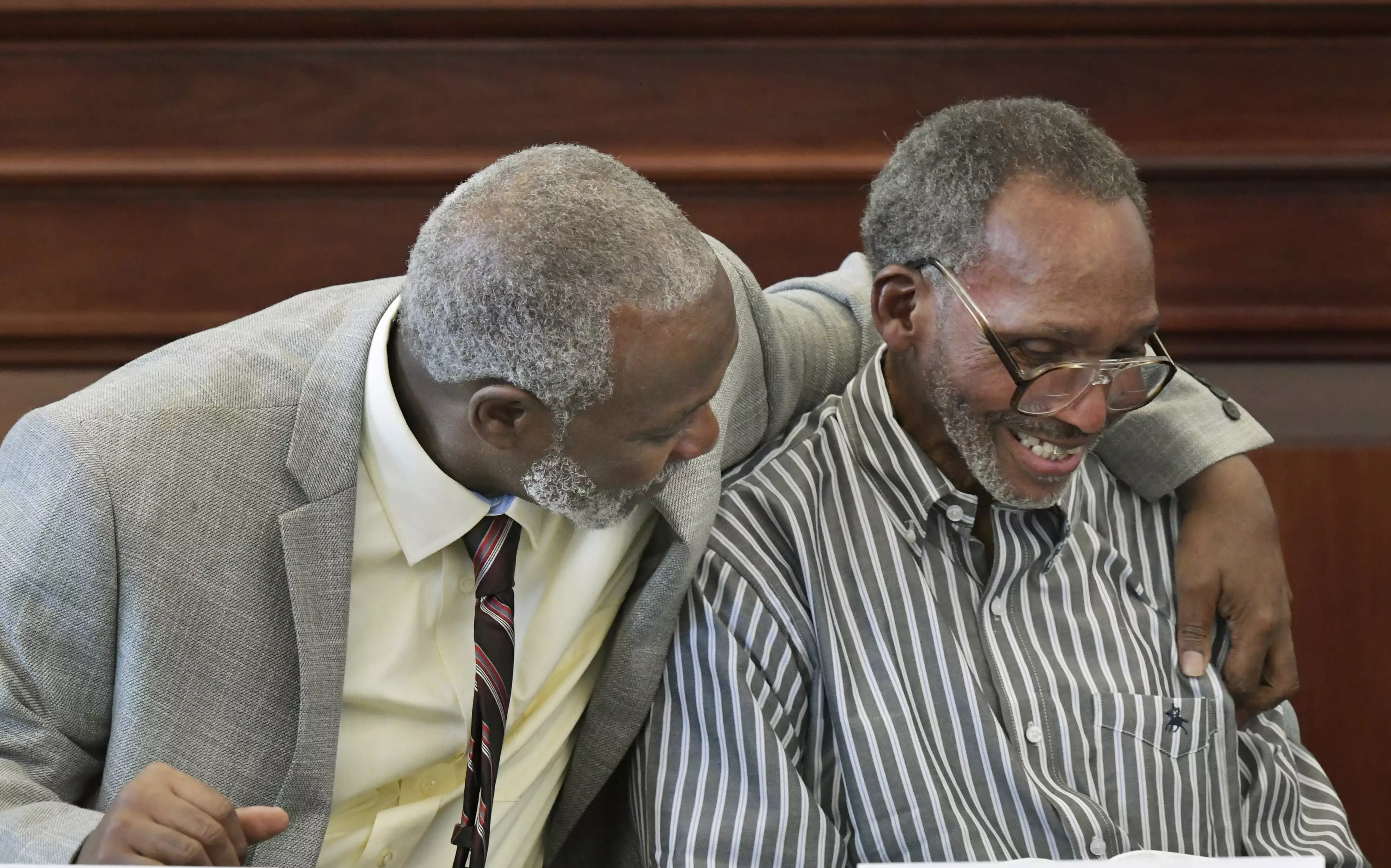 The two men were finally set free after having spent 42 years behind bars.