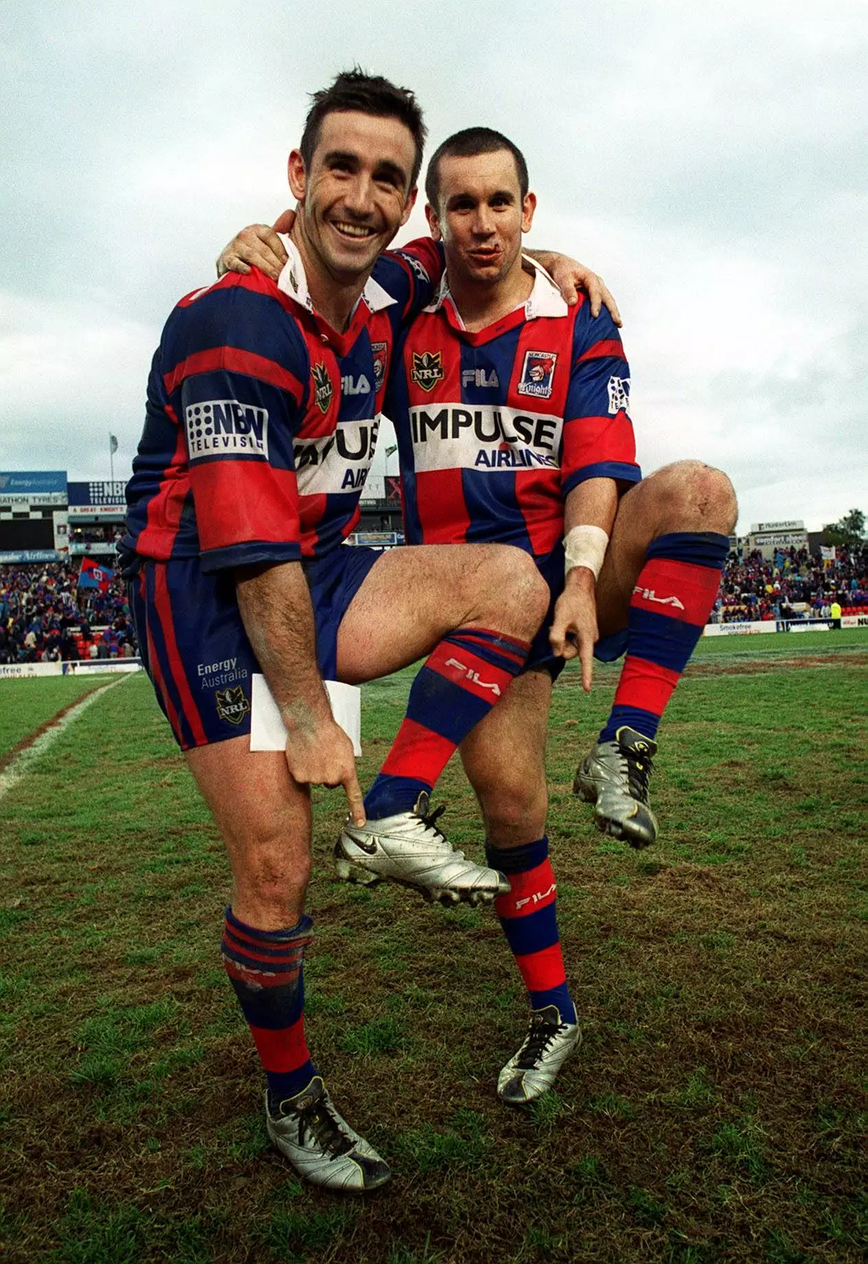 Joey and Matty Johns during their Newcastle Knights playing days.