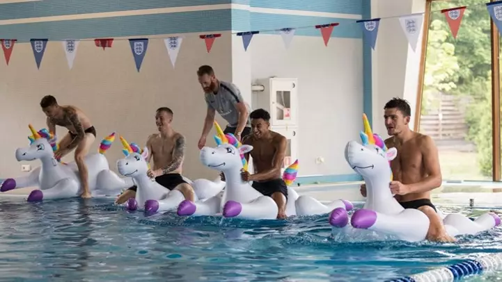 England Players Enjoy Unicorn Racing The Day After Win Over Tunisia