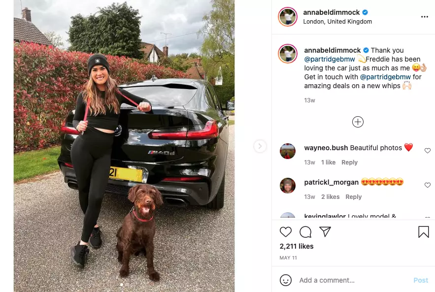 Annabel Dimmock is also an influencer. She has a large following on Instagram. (