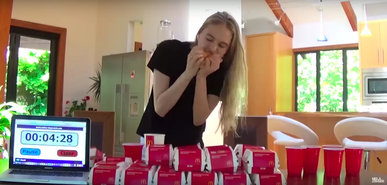One of Nela's biggest challenges was tackling 22 Big Macs in under an hour.