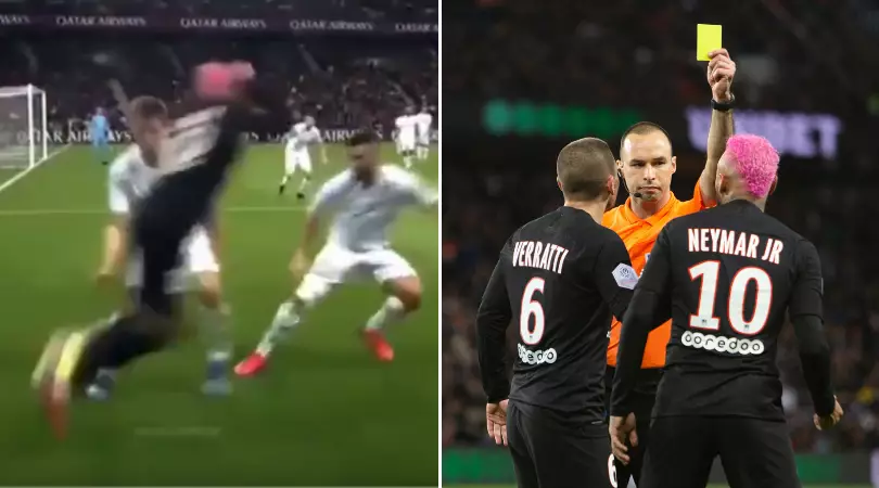 When Neymar Was Booked For Attempting A Rainbow Flick In PSG’s 5-0 Demolition Of Montpellier