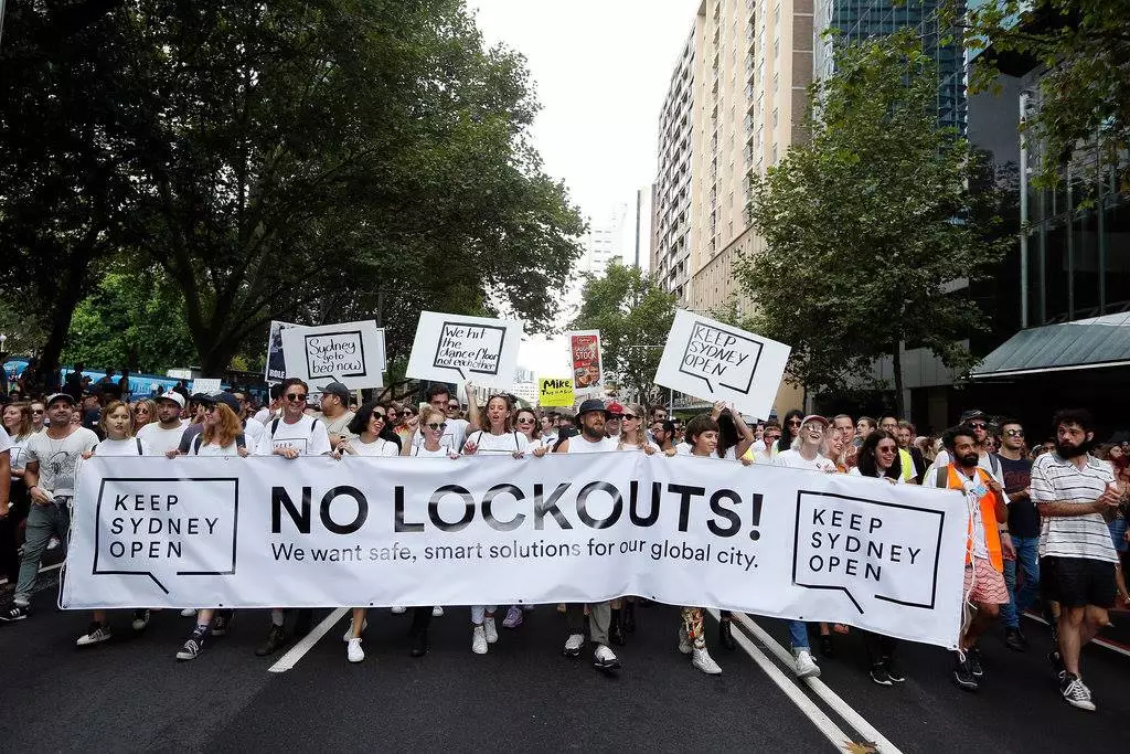 The lockout laws sparked loads of protests.
