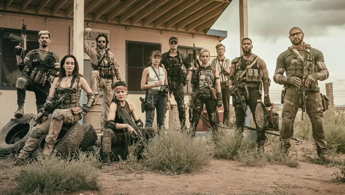 The cast of Army of the Dead, with Vanderohe second from right /