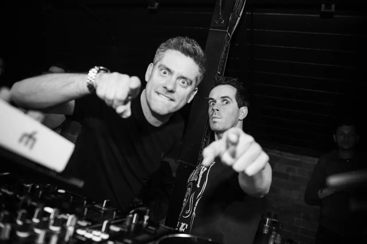 Dick and Dom enjoying their newfound fame as DJs.