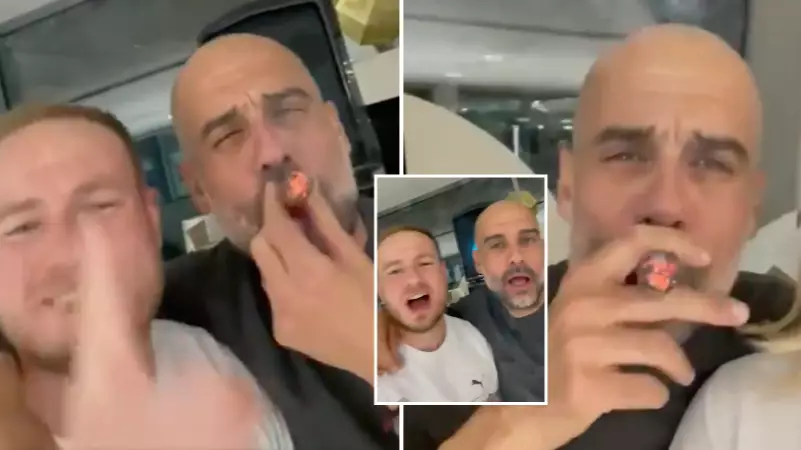 Pep Guardiola Singing ‘Don’t Look Back In Anger’ By Oasis While Puffing On A Cigar Is Everything