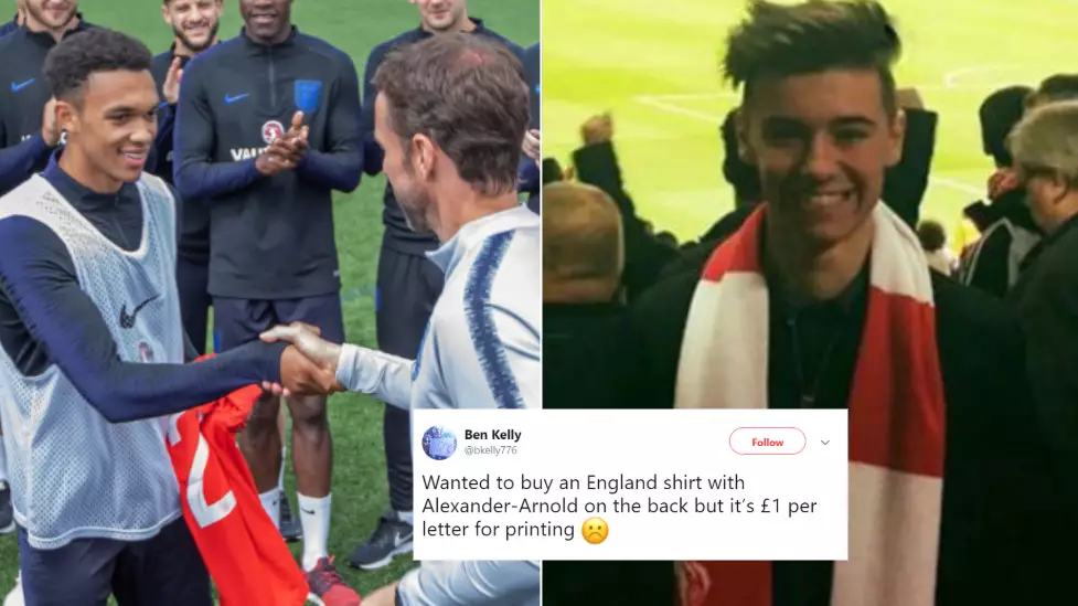 England Fan Didn't Get 'Alexander-Arnold' On The Back Of His Shirt, So The Man Himself Replied 